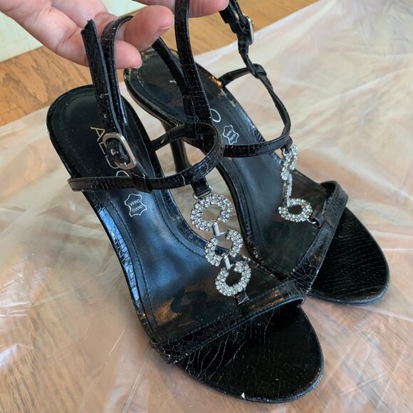 Cute Aldo Rhinestone 3" Heels Size 35 - Picture 1 of 4